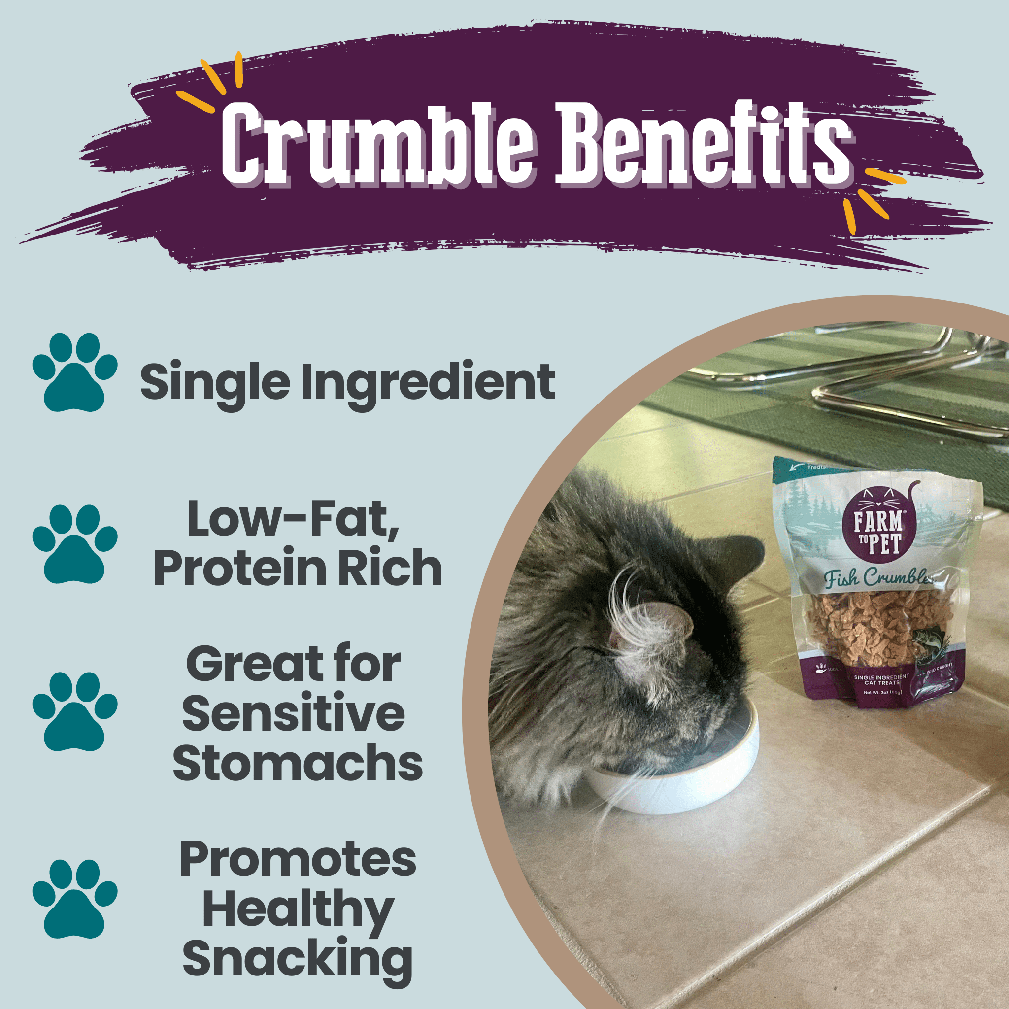 Fish Crumbles for Cats | All-Natural Fish Cat Treats