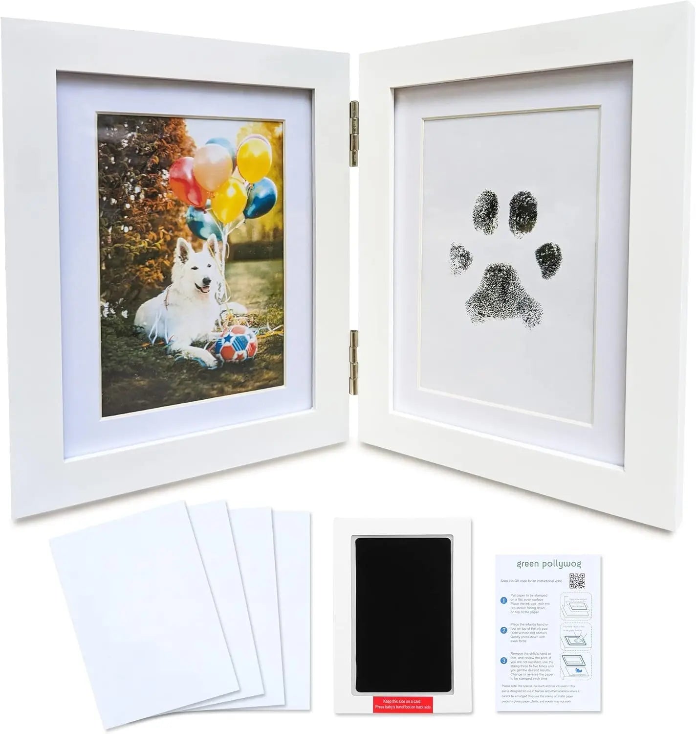 Green Pollywog Pet Memorial Shadowbox | Collar, Tag & Photo Keepsake
