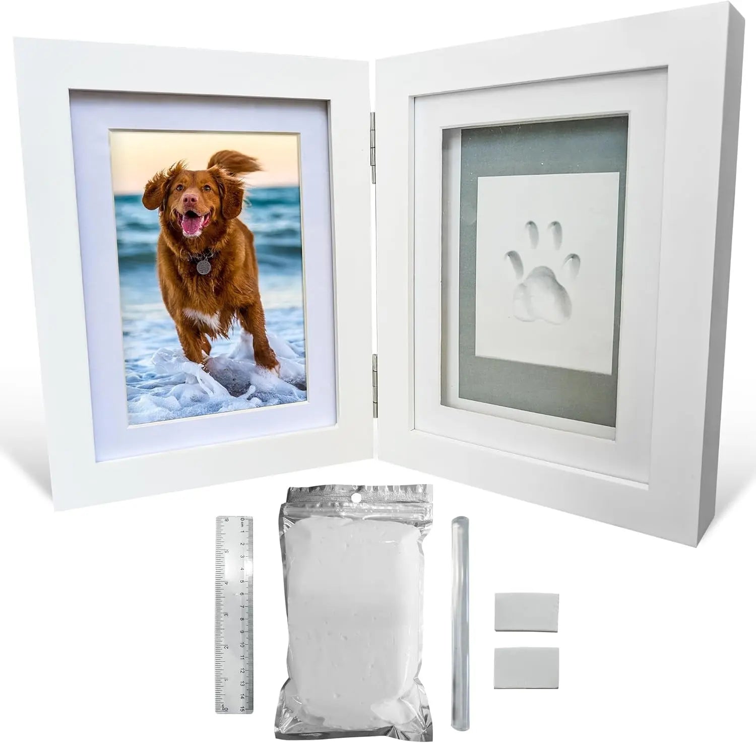 Green Pollywog Pet Memorial Shadowbox | Collar, Tag & Photo Keepsake